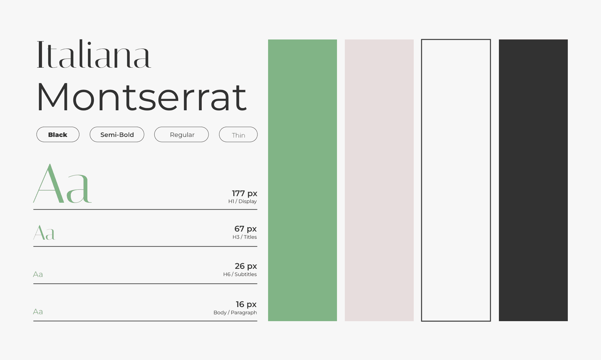 Da Venzi — type and colour system